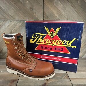 Thorogood 804-4210 Mens Leather Waterproof Work Boots Size 12 EE Composite Toe
